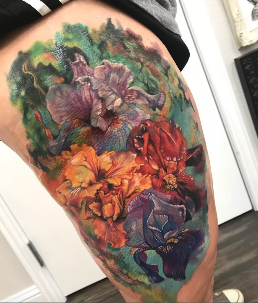 Liz Cook floral tattoo