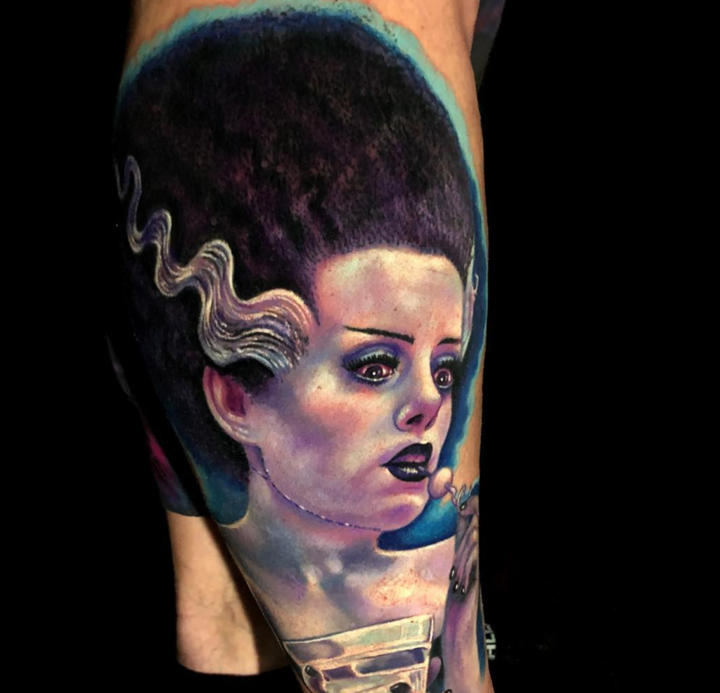 Liz Cook Bride of Frankenstein Tattoo