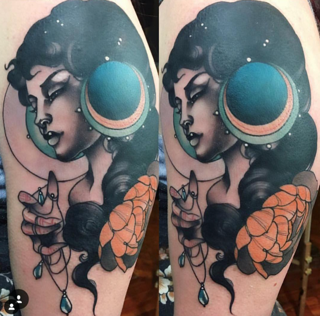 Gia Rose space tattoo