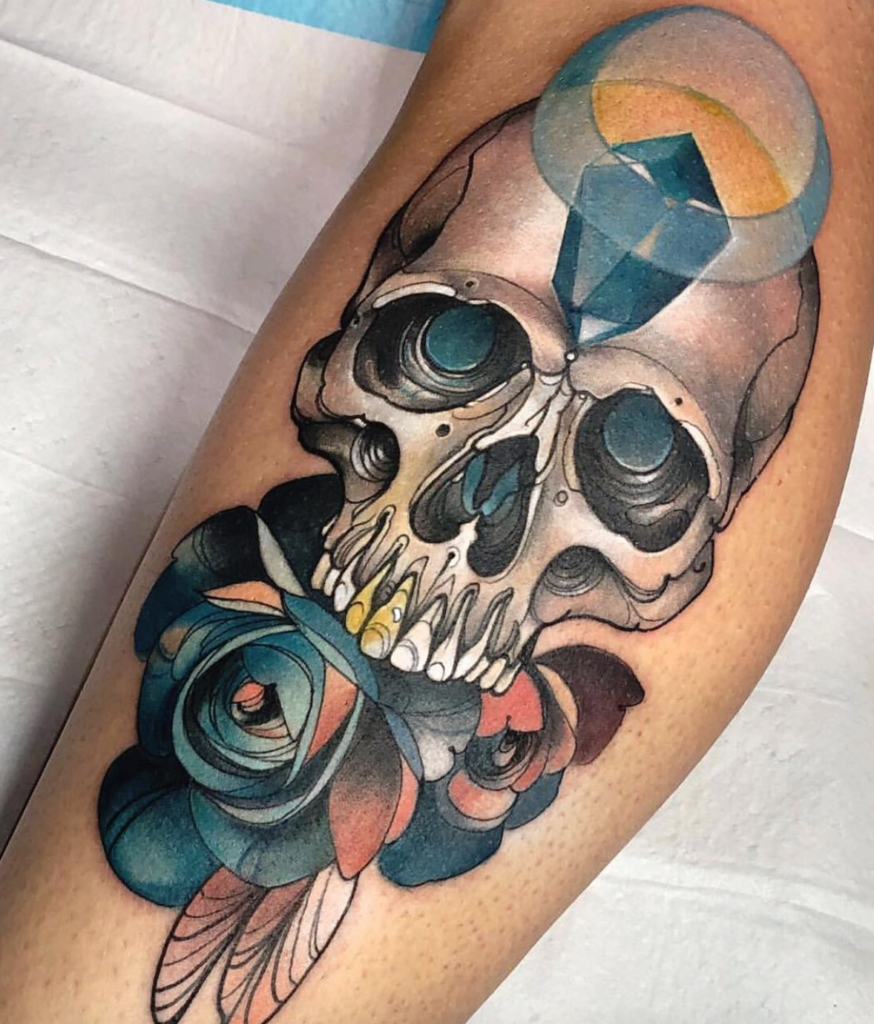 Gia Rose Skull Tattoo