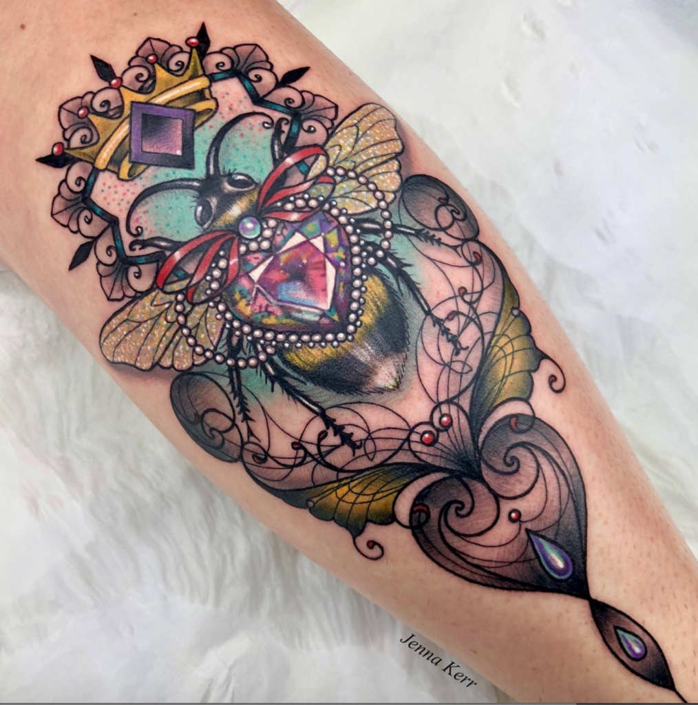 Jenna Kerr ornamental tattoo