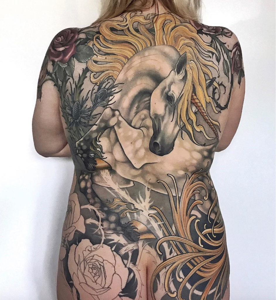 Teresa Sharpe unicorn back piece