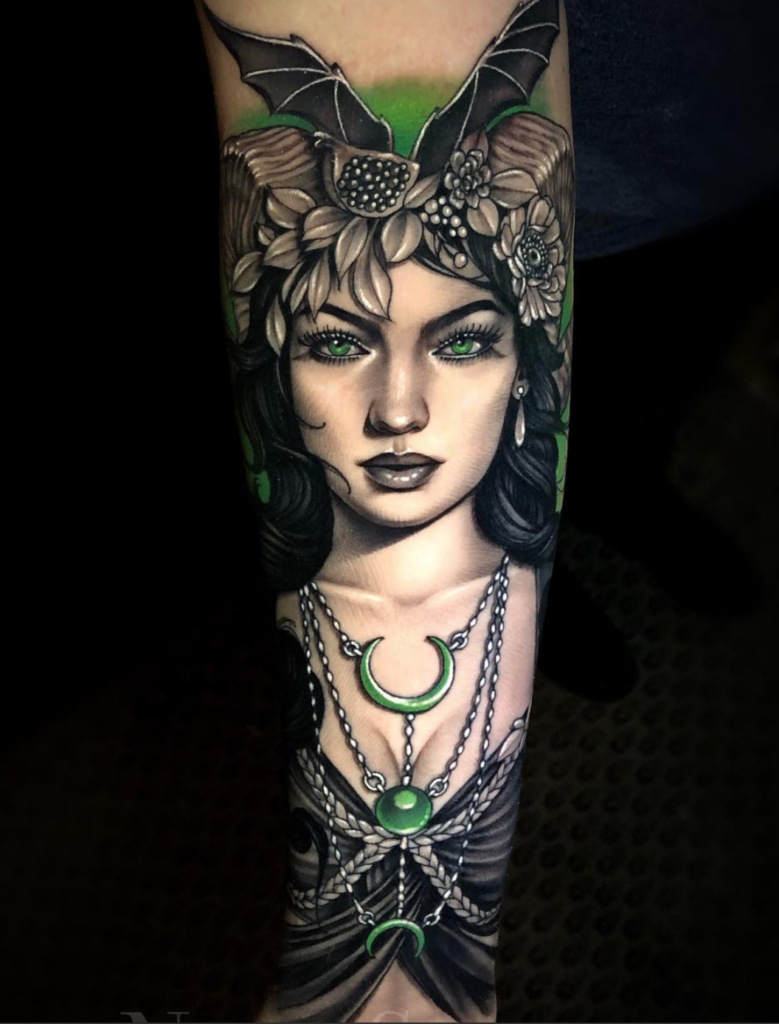 Nikki Simpson witch tattoo