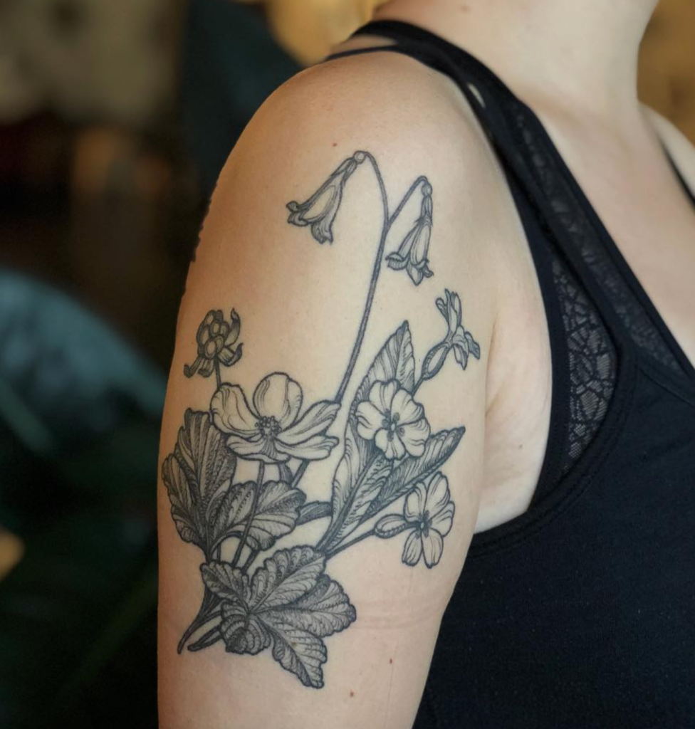 Cloey Zikmund floral tattoo