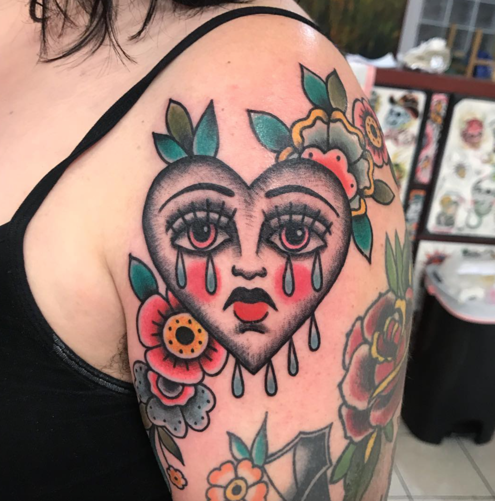 Jennifer Trok sad heart tattoo