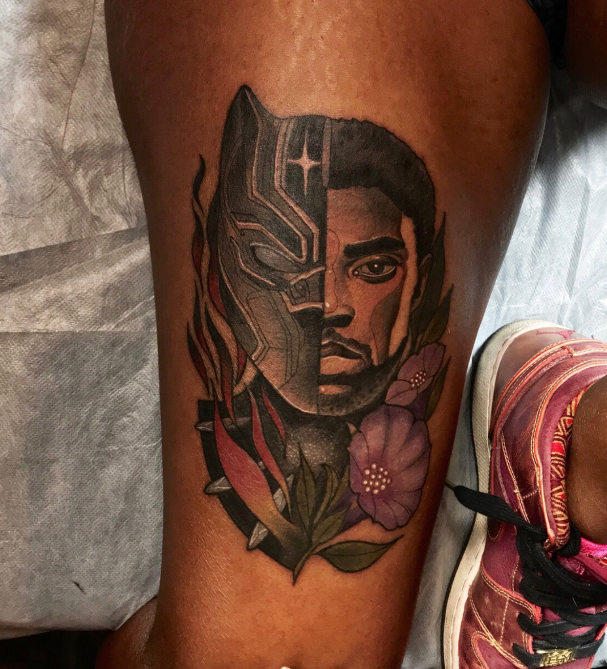 Black Panther Tattoo by Miryam Lumpini