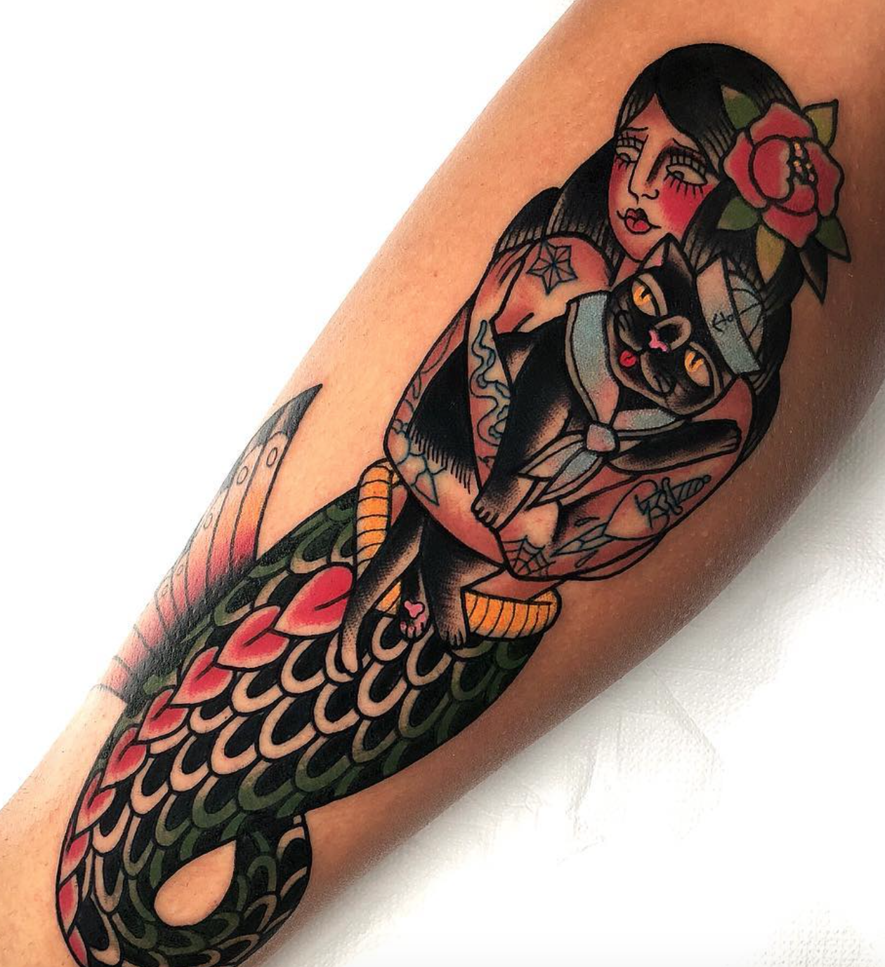 Iris Lys mermaid cat tattoo