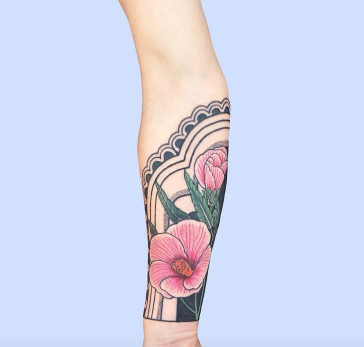 Kandace Layne floral tattoo