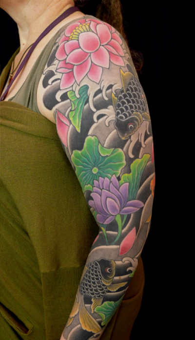 sleeve tattoo by Kanae
