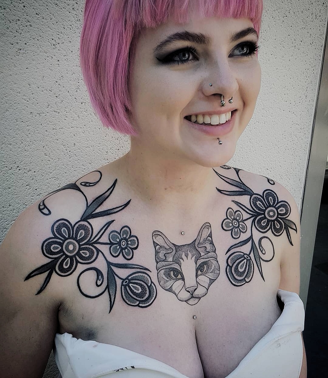 Chest tattoo by Hannah Pixie Snowdon