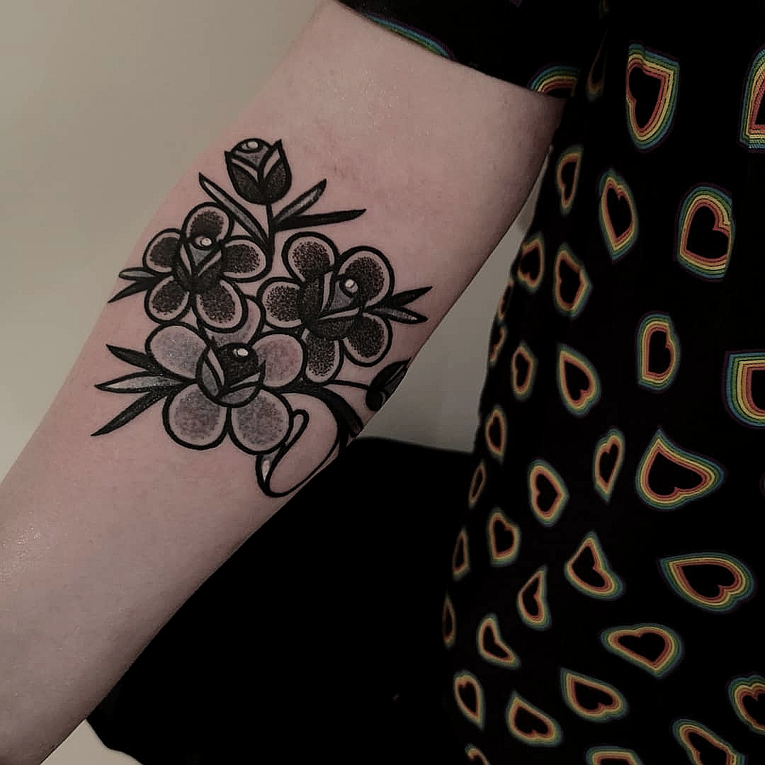Floral tattoo by Hannah Pixie Snowdon