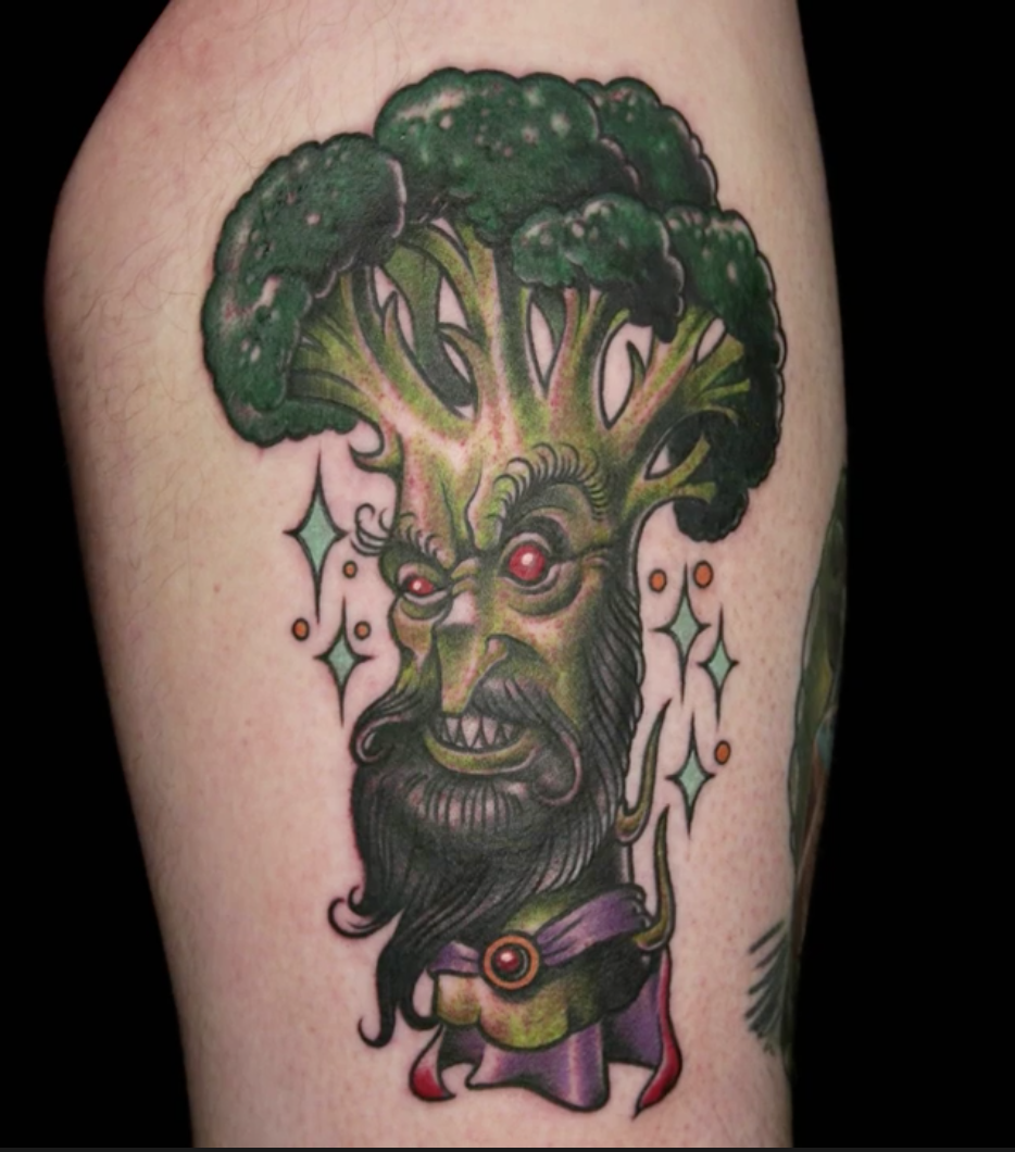 Alexis Kovacs broccoli tattoo