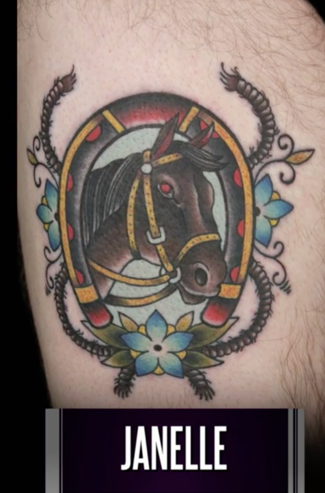 Janelle Hanson horse tattoo