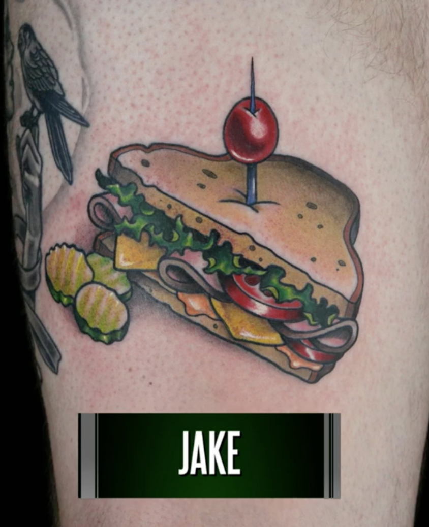 Jake Ross sandwich tattoo