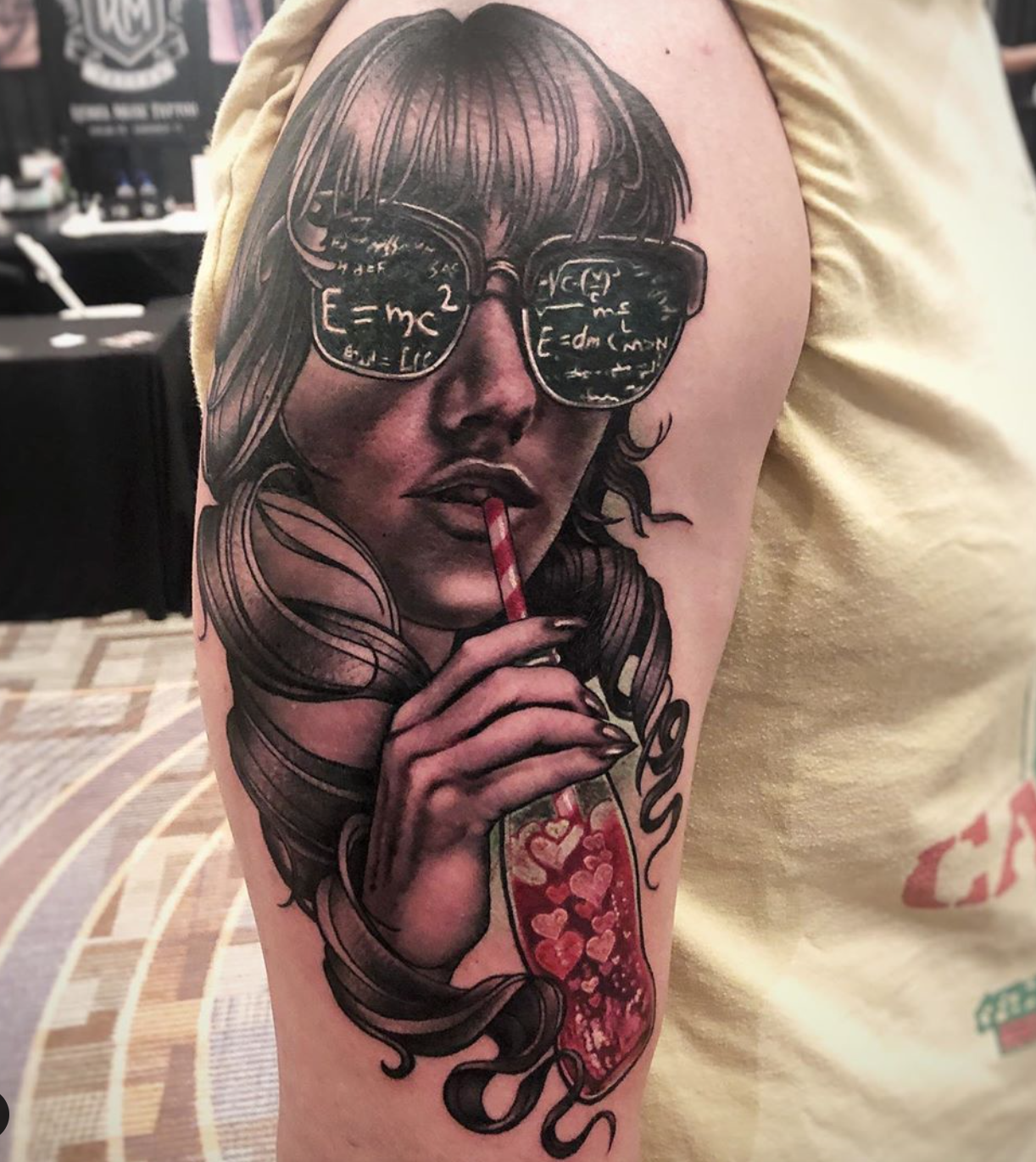Lady face tattoo by Megan Jean Morris