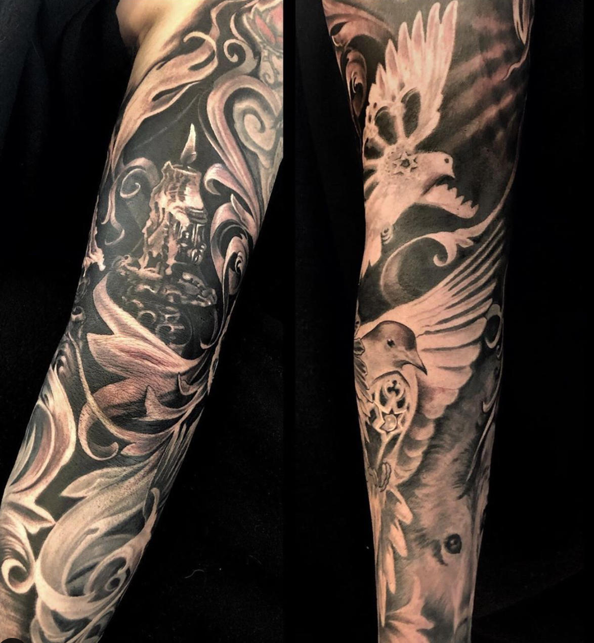 Black and grey sleeve by Megan Jean Morris