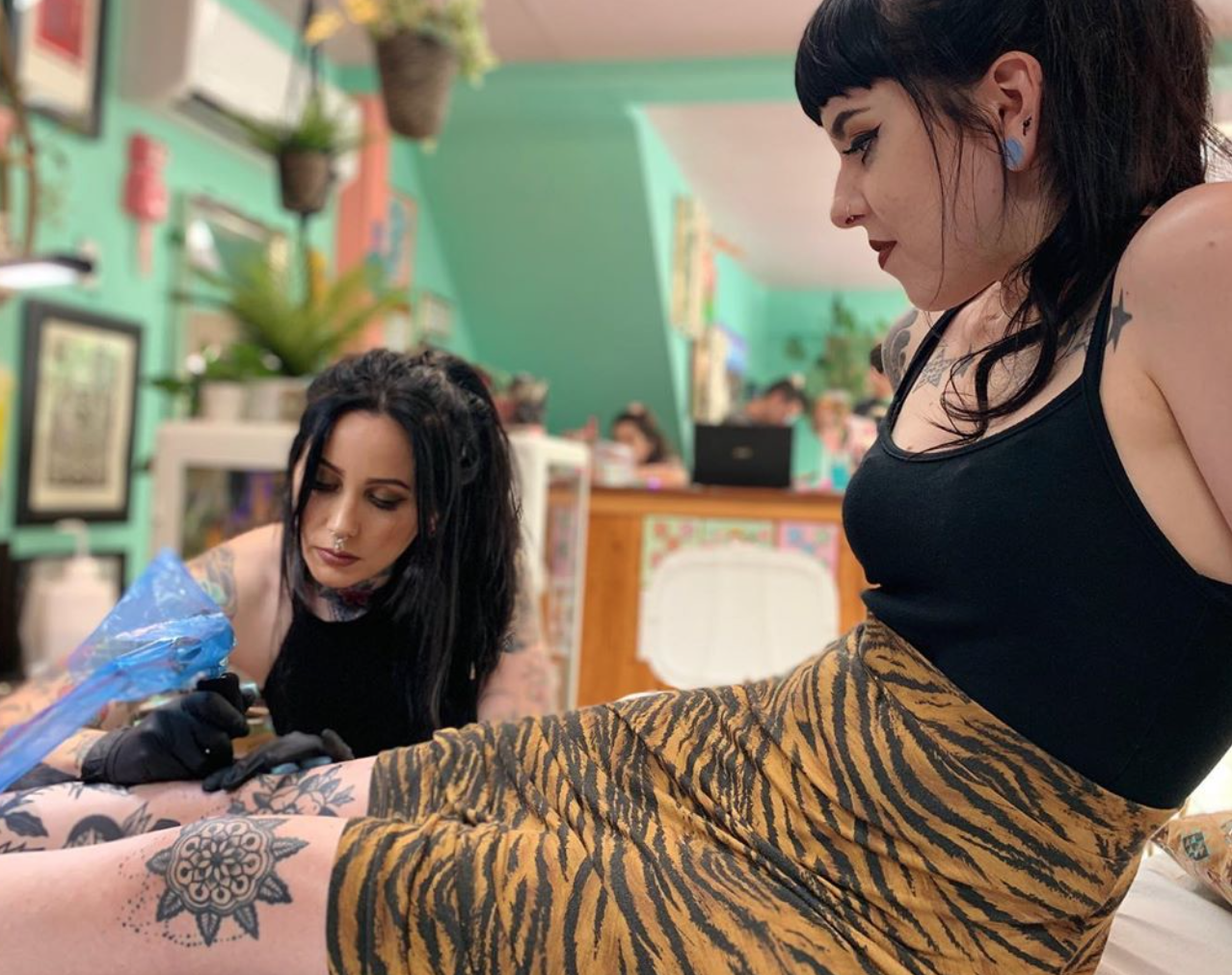 Tasha Tonks tattooing at Darling Tattoos