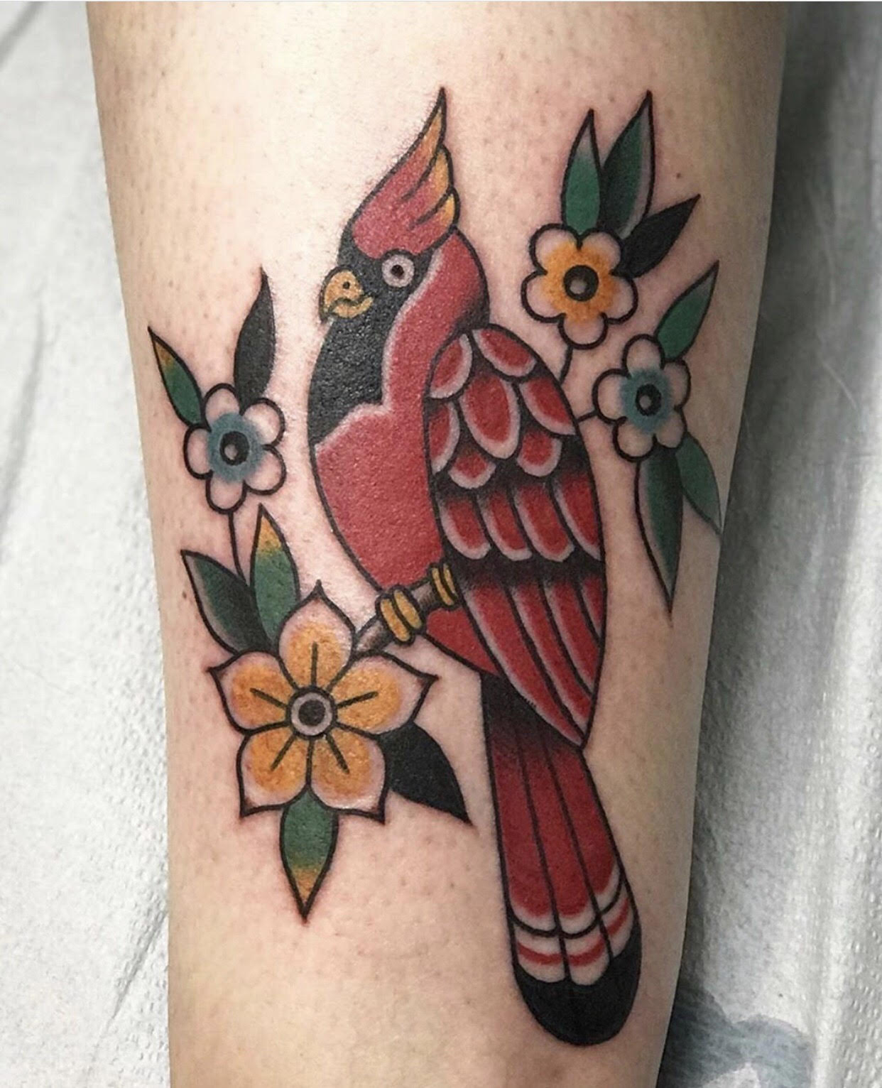 Cardinal tattoo by Tasha Tonks