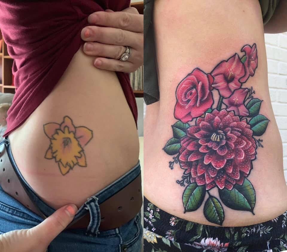 Cover up tattoo by Amanda Graves