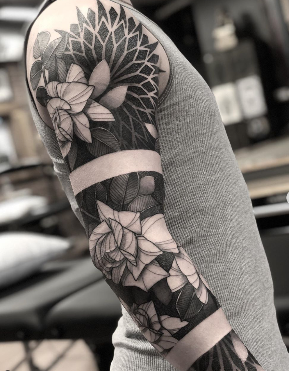 Floral sleeve by Gina Ilcyszyn