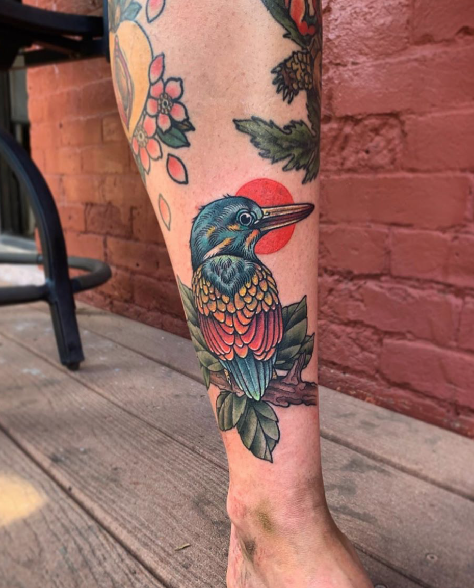 Bird tattoo by Hannah Greenstein