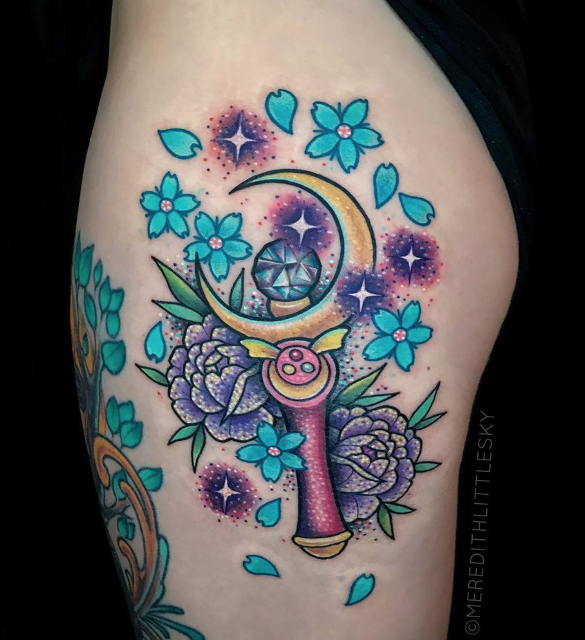 Wand tattoo by Meredith Little Sky