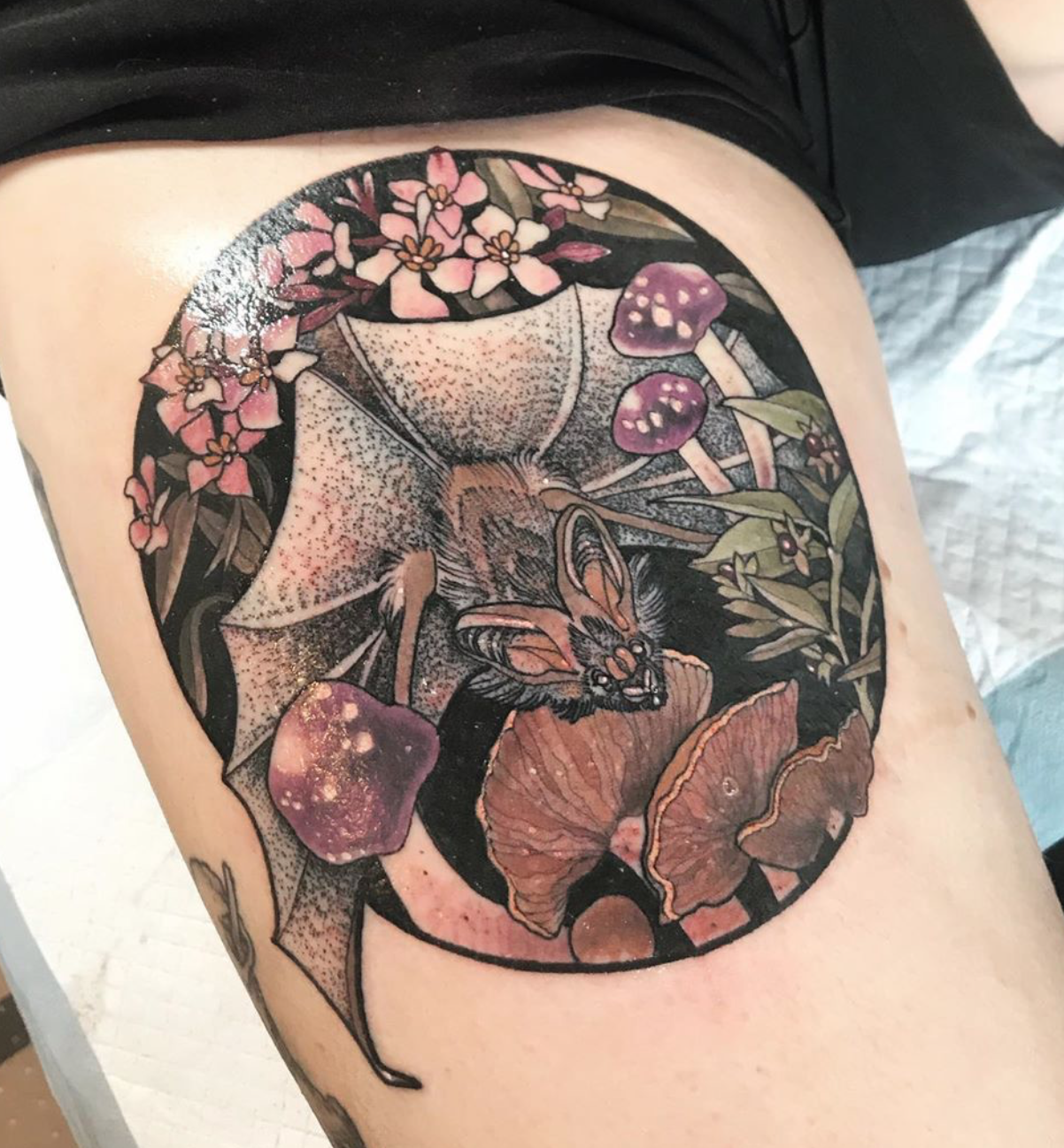 Bat tattoo by Morgan Alynn