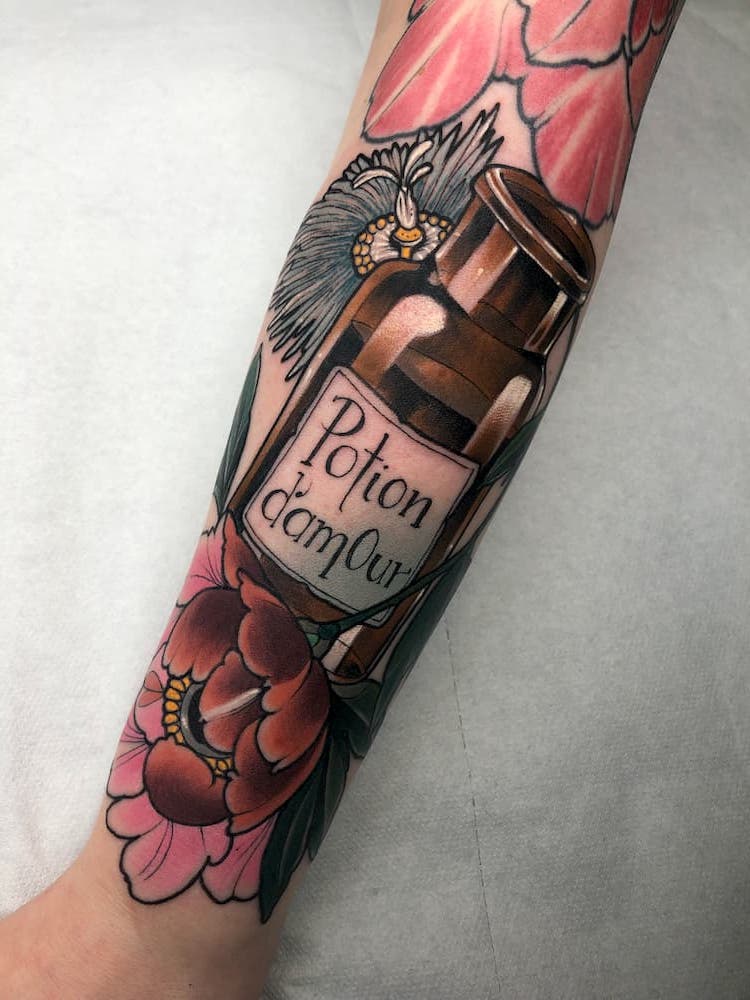 love potion tattoo by Lorena Morato